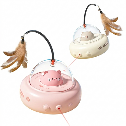 Electric UFO cat teaser toy on a white background