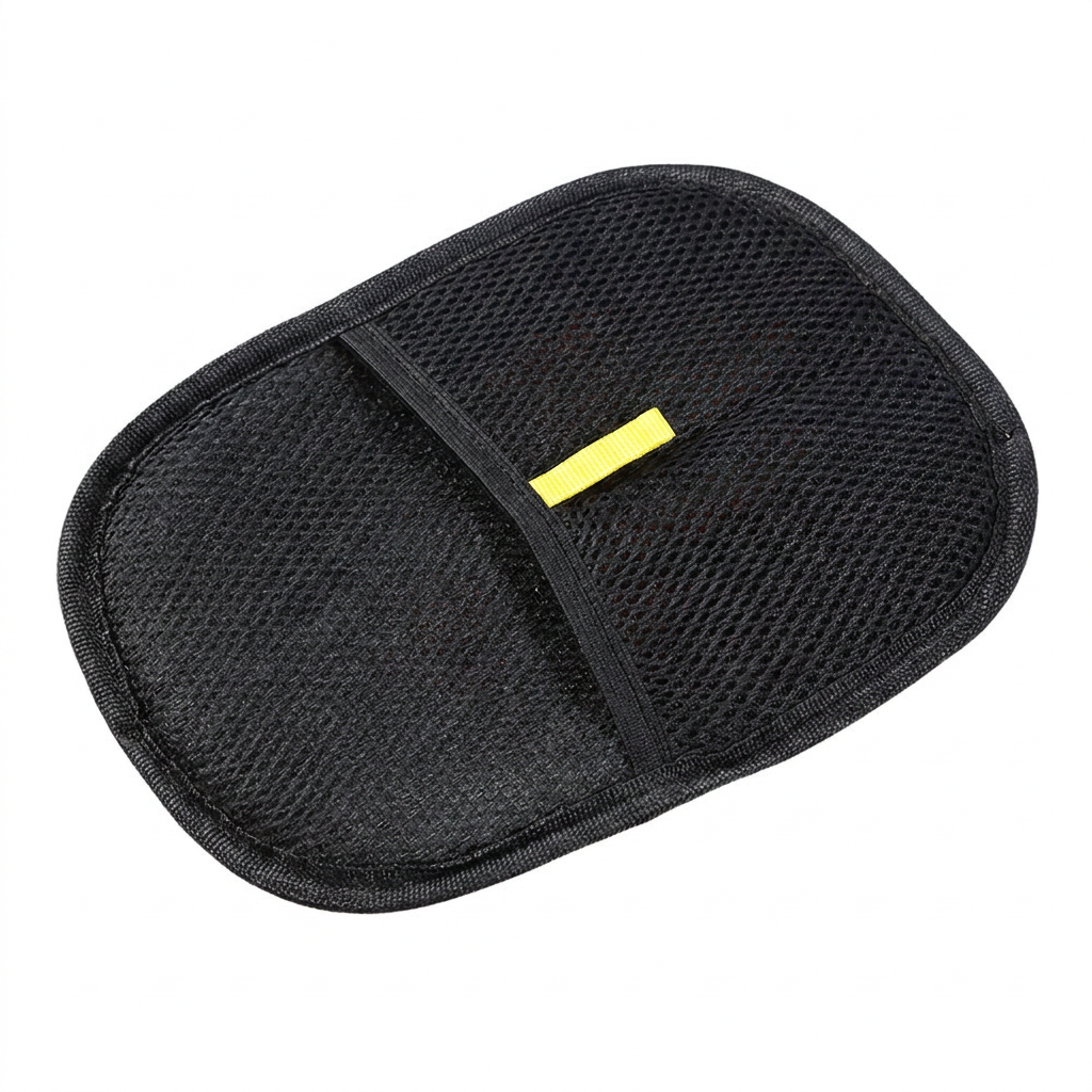 Pet grooming and deshedding glove on a white background