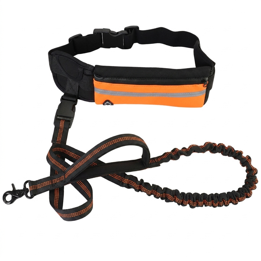 Roamly hands free leash and belt in Orange