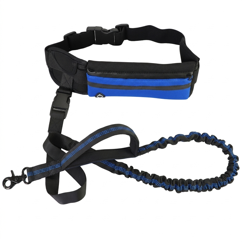 Roamly hands free leash and belt in Blue