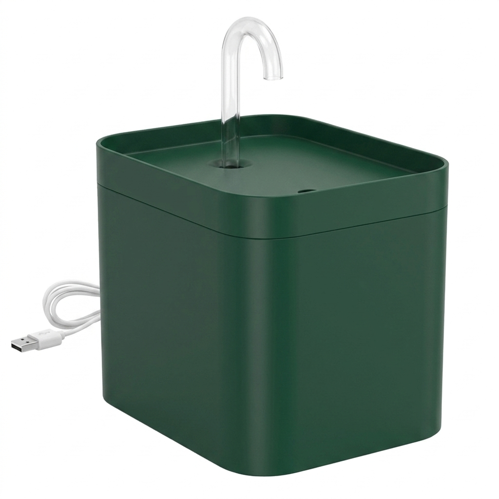 Purelio pet water fountain in Forest Green
